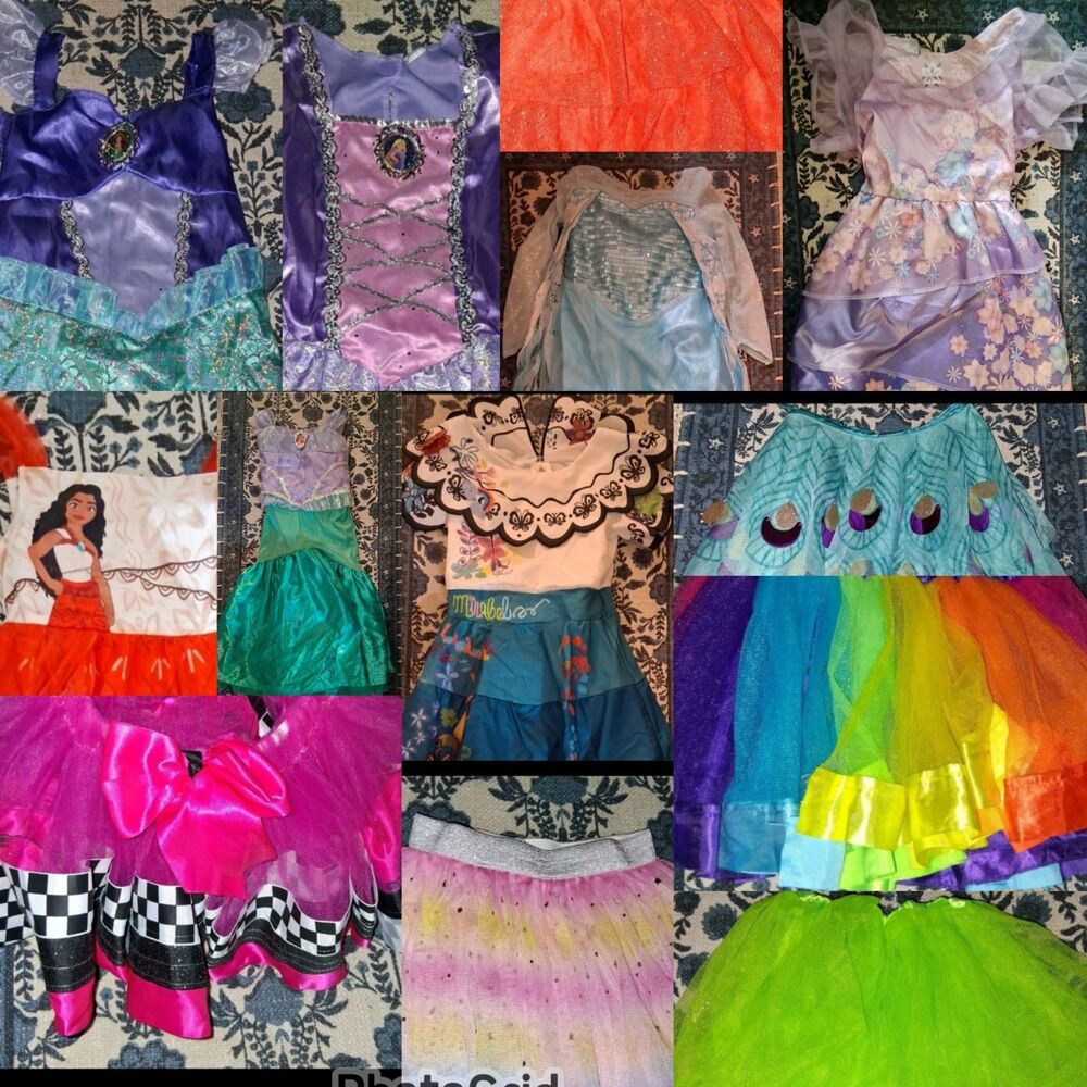 Kids Clothes Disney Princess Girls 4T 5 Lot 14 Pieces Tutus Costumes Dresses